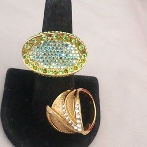 Pair of hand crafted artesian bling rings Size 6.25 😯